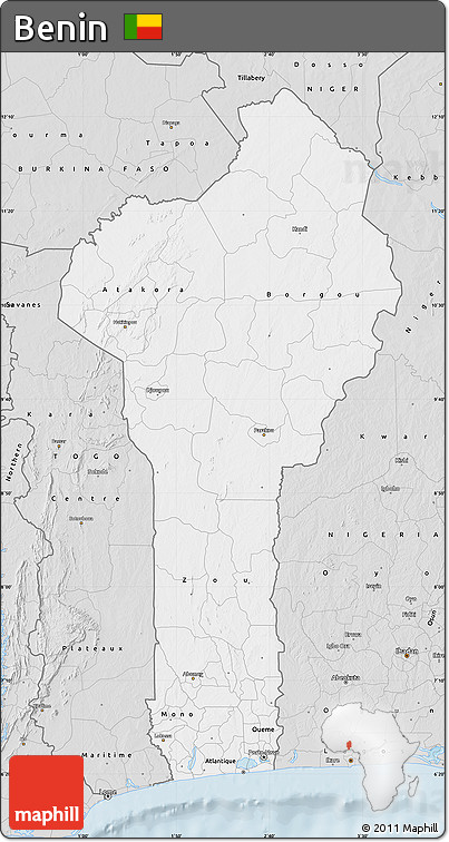 Silver Style Map of Benin