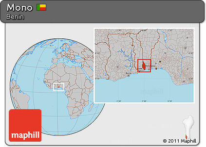 Gray Location Map of Mono
