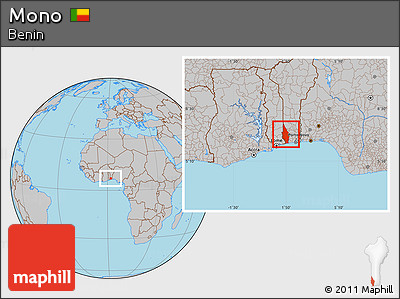 Gray Location Map of Mono