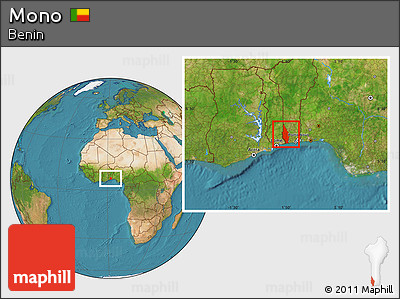 Satellite Location Map of Mono