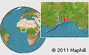 Satellite Location Map of Mono