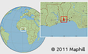 Savanna Style Location Map of Mono