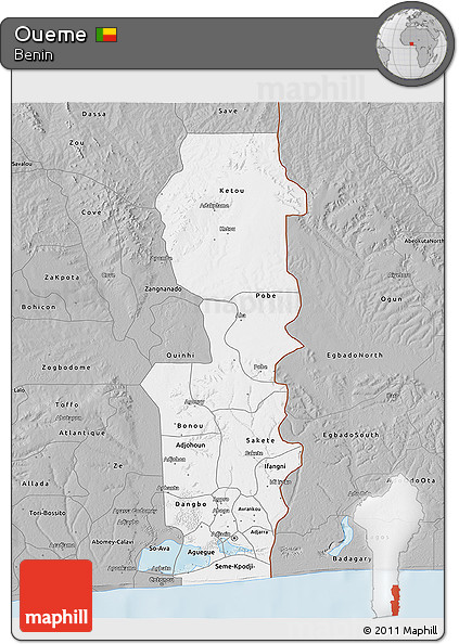 Gray 3D Map of Oueme