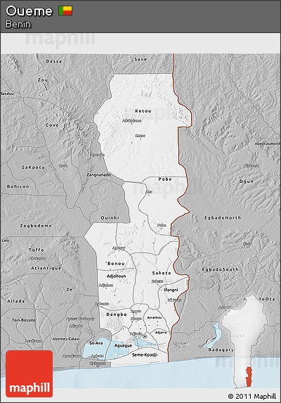 Gray 3D Map of Oueme