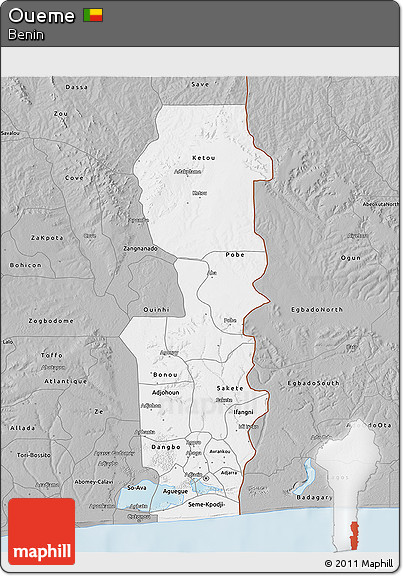 Gray 3D Map of Oueme