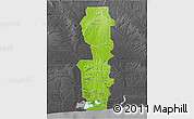 Physical 3D Map of Oueme, darken, desaturated
