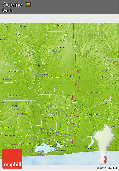Physical 3D Map of Oueme
