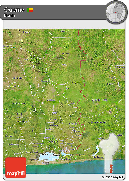 Satellite 3D Map of Oueme