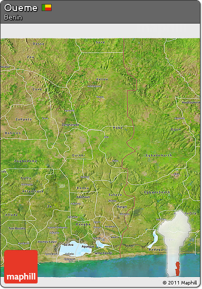 Satellite 3D Map of Oueme