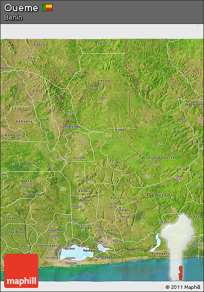 Satellite 3D Map of Oueme