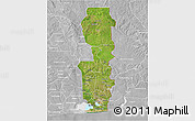 Satellite 3D Map of Oueme, lighten, desaturated