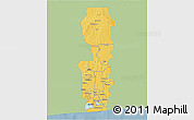 Savanna Style 3D Map of Oueme, single color outside