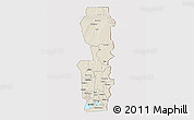 Shaded Relief 3D Map of Oueme, cropped outside