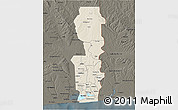 Shaded Relief 3D Map of Oueme, darken