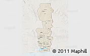 Shaded Relief 3D Map of Oueme, lighten