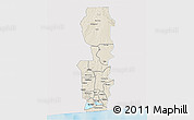 Shaded Relief 3D Map of Oueme, single color outside