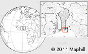 Blank Location Map of Adjarra, highlighted country, within the entire country