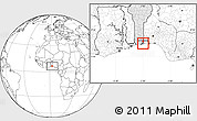 Blank Location Map of Adjarra, highlighted country