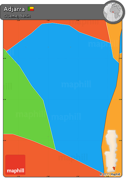 Political Simple Map of Adjarra