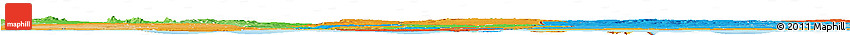 Political Horizon Map of Oueme, political shades outside