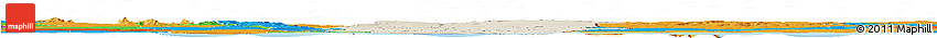 Shaded Relief Horizon Map of Oueme, political outside