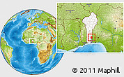 Physical Location Map of Ketou, highlighted country, highlighted parent region, within the entire country