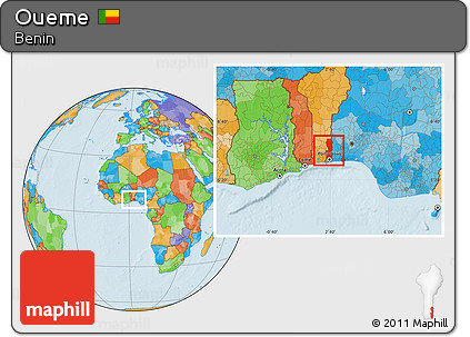 Political Location Map of Oueme