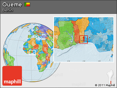 Political Location Map of Oueme