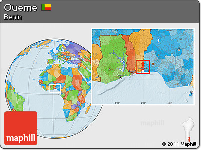 Political Location Map of Oueme