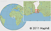 Savanna Style Location Map of Oueme, highlighted country