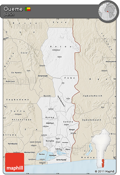 Classic Style Map of Oueme
