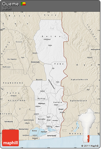 Classic Style Map of Oueme