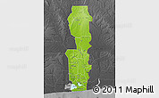 Physical Map of Oueme, darken, desaturated