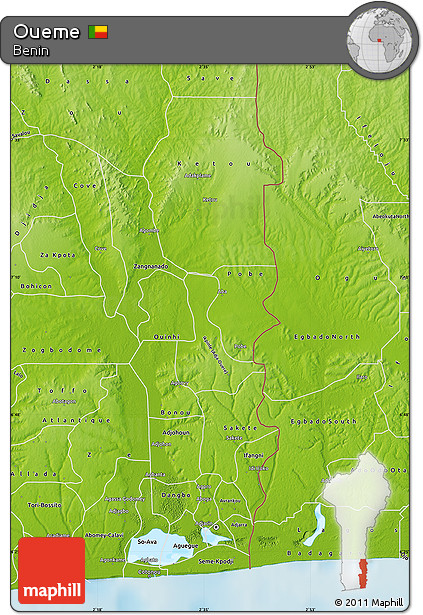 Physical Map of Oueme