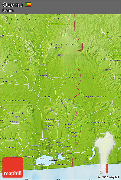 Physical Map of Oueme