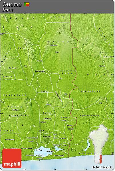 Physical Map of Oueme