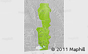 Physical Map of Oueme, lighten, desaturated