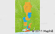 Political Map of Oueme, physical outside