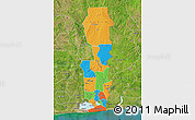 Political Map of Oueme, satellite outside