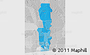 Political Shades Map of Oueme, lighten, desaturated