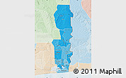 Political Shades Map of Oueme, lighten