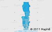 Political Shades Map of Oueme, single color outside
