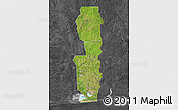 Satellite Map of Oueme, darken, desaturated