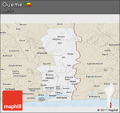 Classic Style Panoramic Map of Oueme