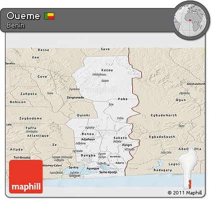 Classic Style Panoramic Map of Oueme