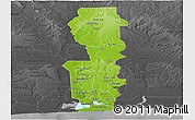 Physical Panoramic Map of Oueme, darken, desaturated