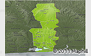Physical Panoramic Map of Oueme, darken, semi-desaturated
