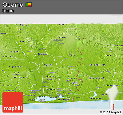 Physical Panoramic Map of Oueme