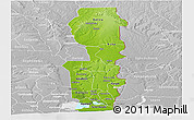 Physical Panoramic Map of Oueme, lighten, desaturated