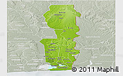 Physical Panoramic Map of Oueme, lighten, semi-desaturated